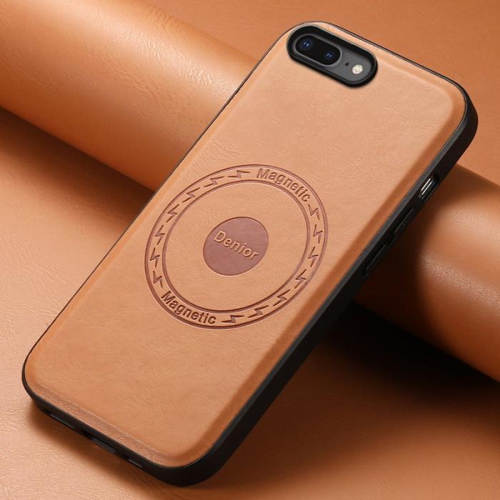 DENIOR - DENIOR iPhone 7 Plus / 8 Plus Fodral Äkta läder - Khaki