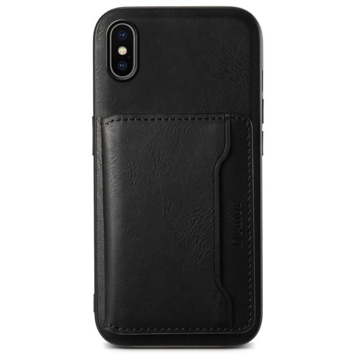 DENIOR - DENIOR iPhone X / XS Skal i äkta läder - Svart