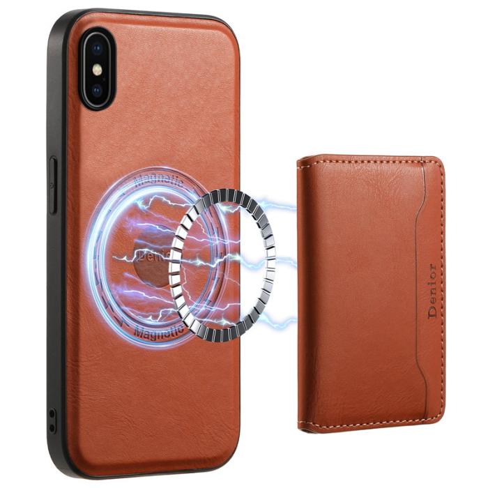 DENIOR - DENIOR iPhone X / XS Skal i äkta läder - Brun