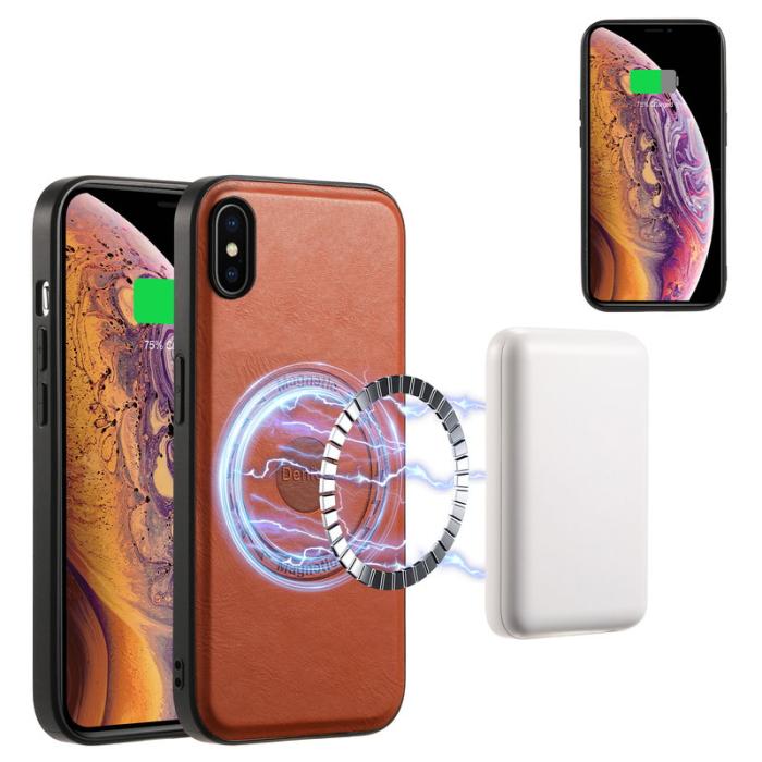 DENIOR - DENIOR iPhone X / XS Skal i äkta läder - Brun