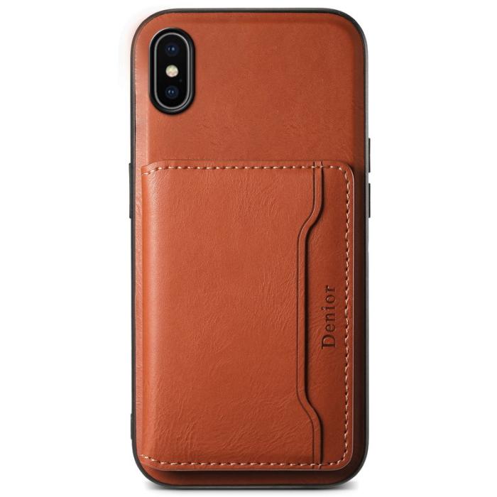 DENIOR - DENIOR iPhone X / XS Skal i äkta läder - Brun