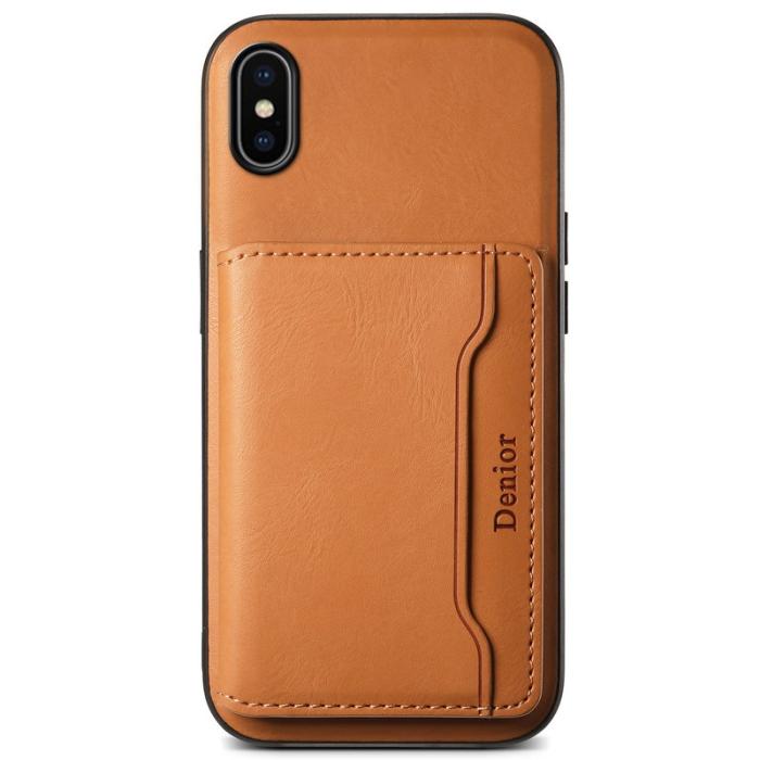 DENIOR - DENIOR iPhone X / XS Skal i äkta läder - Khaki
