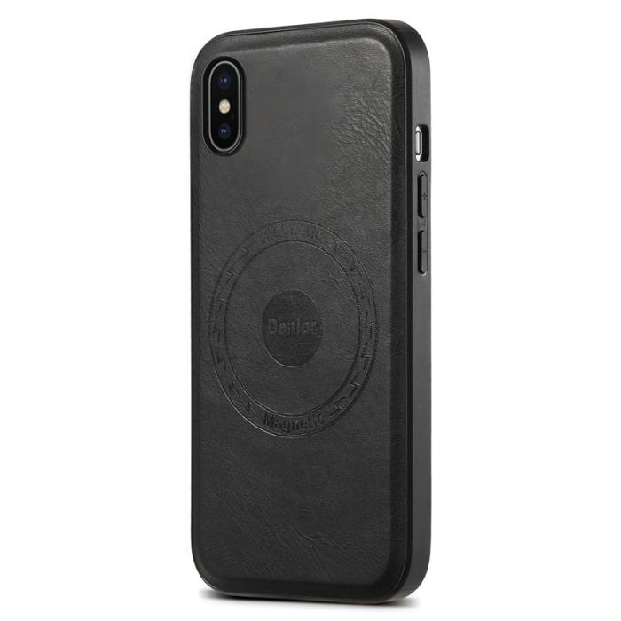 DENIOR - DENIOR iPhone X / XS Fodral MagSafe Kompatibel Läder Svart