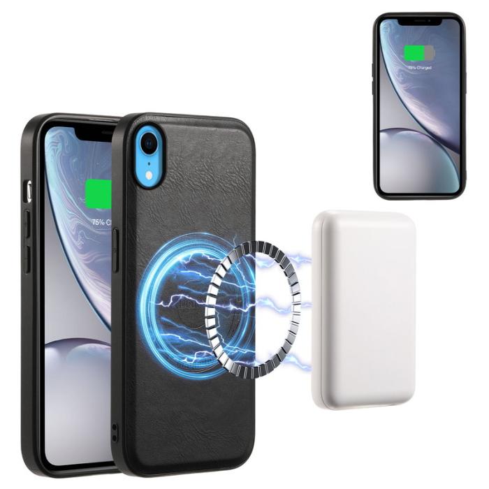 DENIOR - DENIOR iPhone XR Fodral Magnetiskt PU Läder + PC + TPU Svart