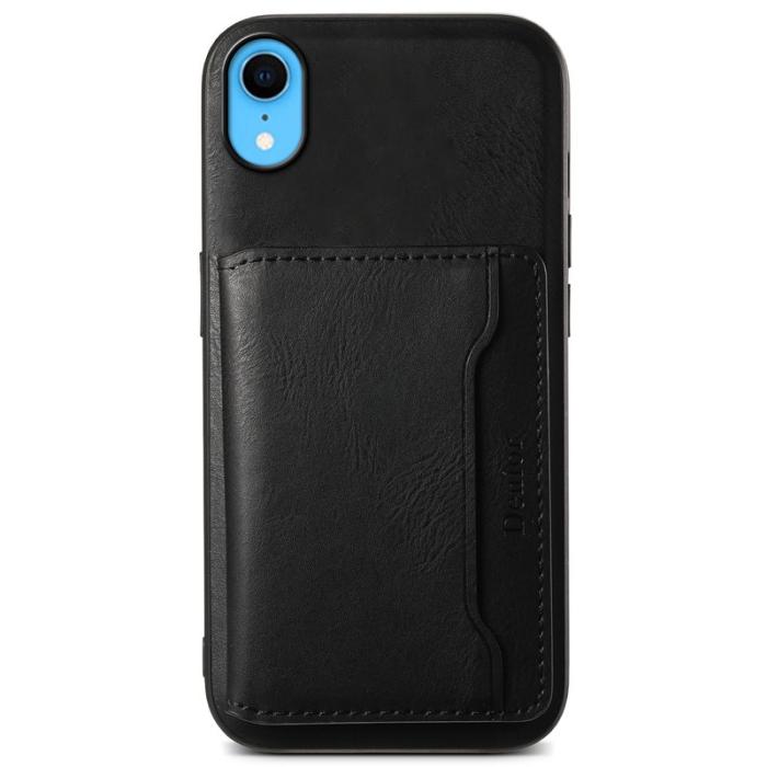 DENIOR - DENIOR iPhone XR Fodral Magnetiskt PU Läder + PC + TPU Svart