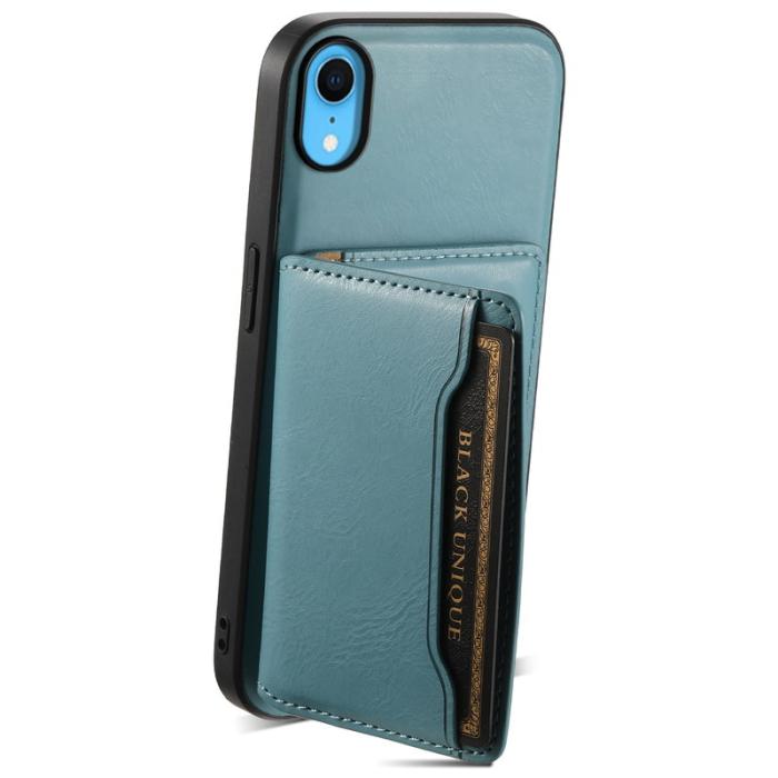 DENIOR - DENIOR iPhone XR Fodral Magnetiskt PU Läder + PC + TPU Blå