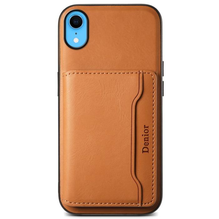 DENIOR - DENIOR iPhone XR Fodral Magnetiskt PU Läder + PC + TPU Khaki