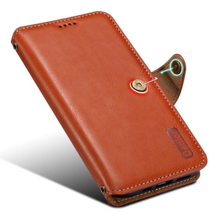 DENIOR - DENIOR iPhone XR Fodral PU-läder med lädertextur - Brun