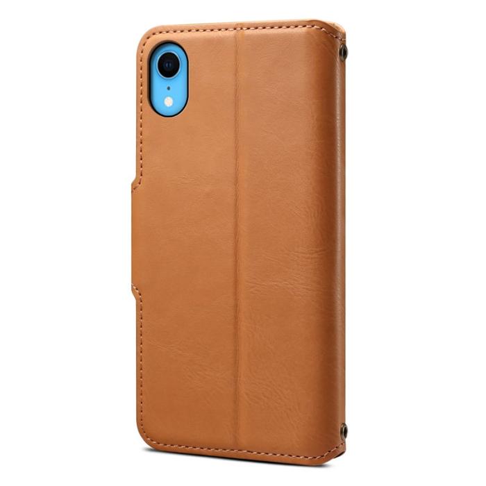 DENIOR - DENIOR iPhone XR Fodral PU Läder Plånbok Skydd Khaki