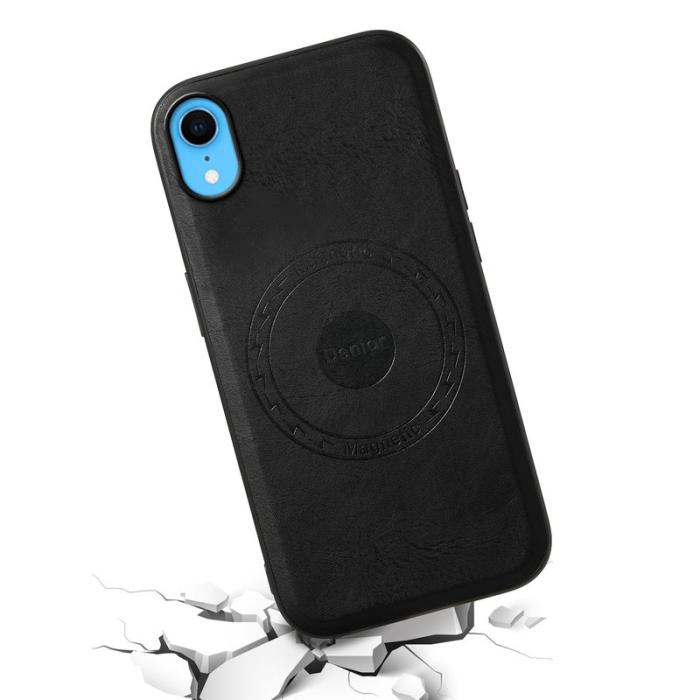 DENIOR - DENIOR iPhone XR Fodral PU-läder Magsafe-kompatibel - Svart