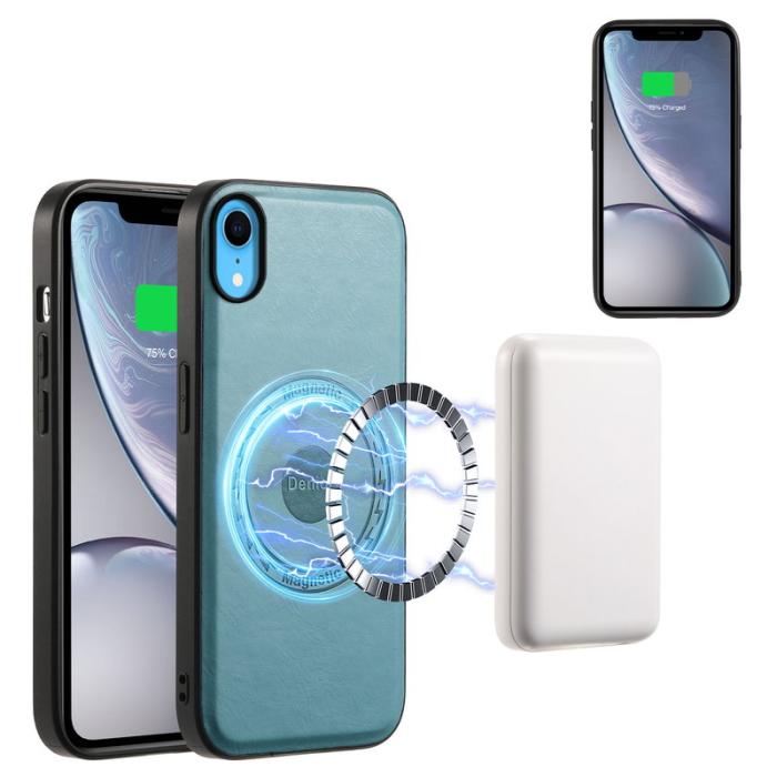 DENIOR - DENIOR iPhone XR Fodral PU Läder Magsafe Kompatibel - Blå