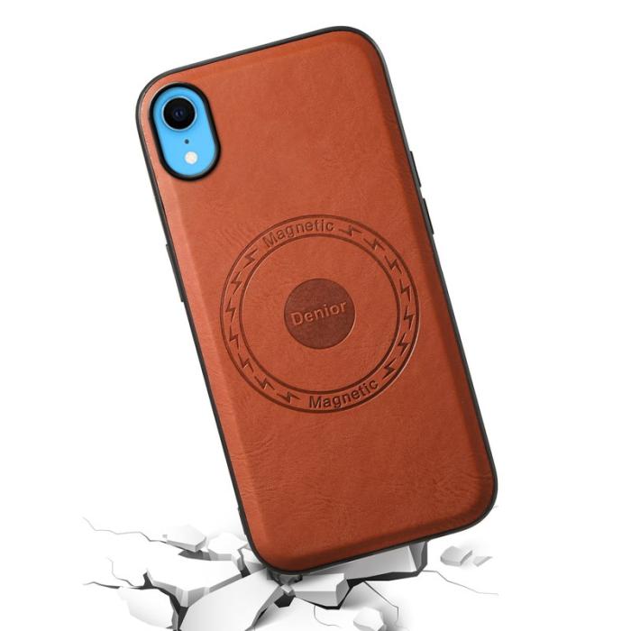 DENIOR - DENIOR iPhone XR Fodral PU-läder Magsafe-kompatibel - Brun
