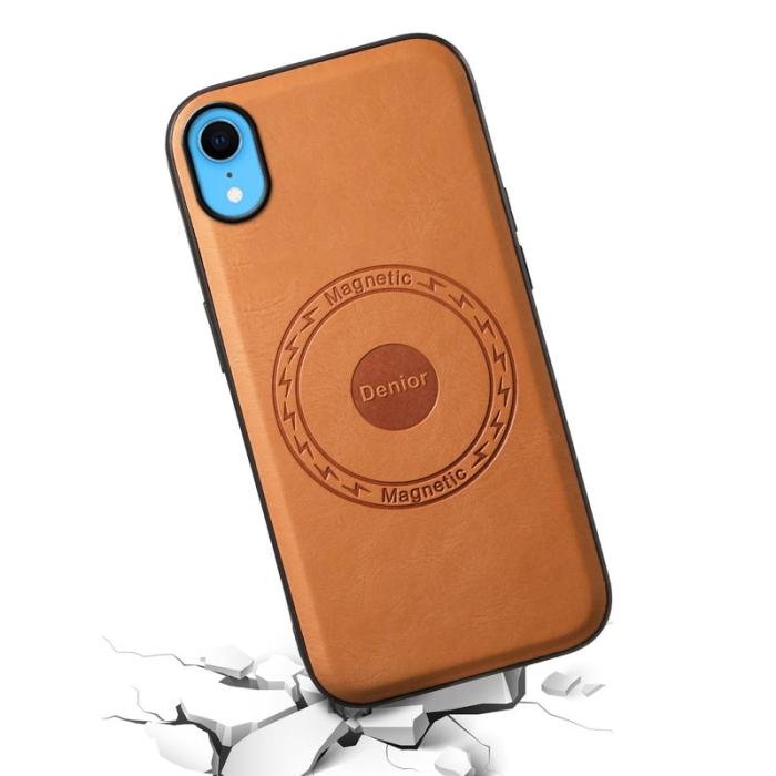 DENIOR - DENIOR iPhone XR Fodral PU-läder Magsafe-kompatibelt Khaki