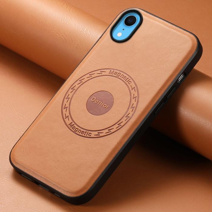 DENIOR - DENIOR iPhone XR Fodral PU-läder Magsafe-kompatibelt Khaki