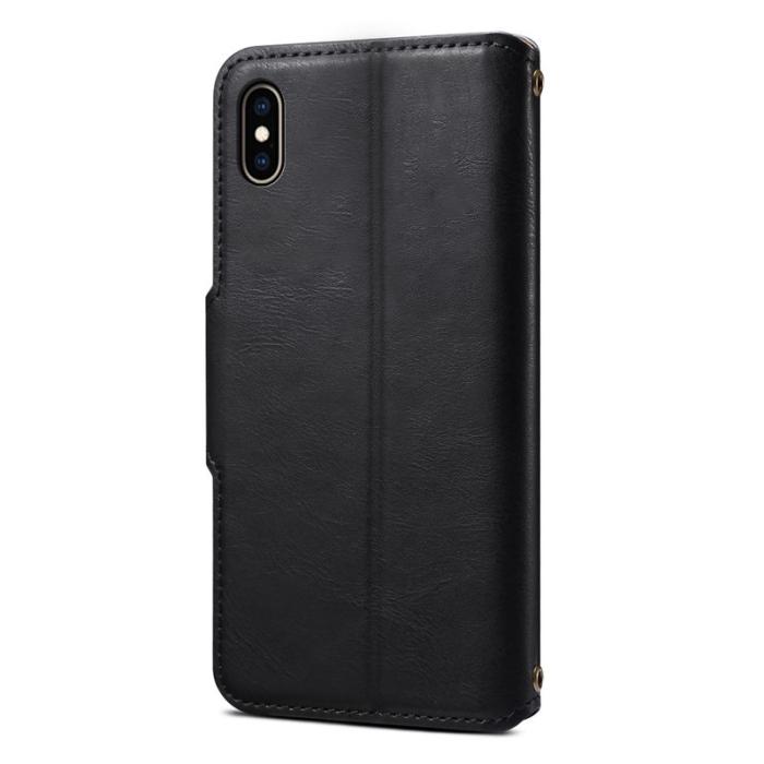 DENIOR - DENIOR iPhone XS Max Fodral Plånbok Läder Svart
