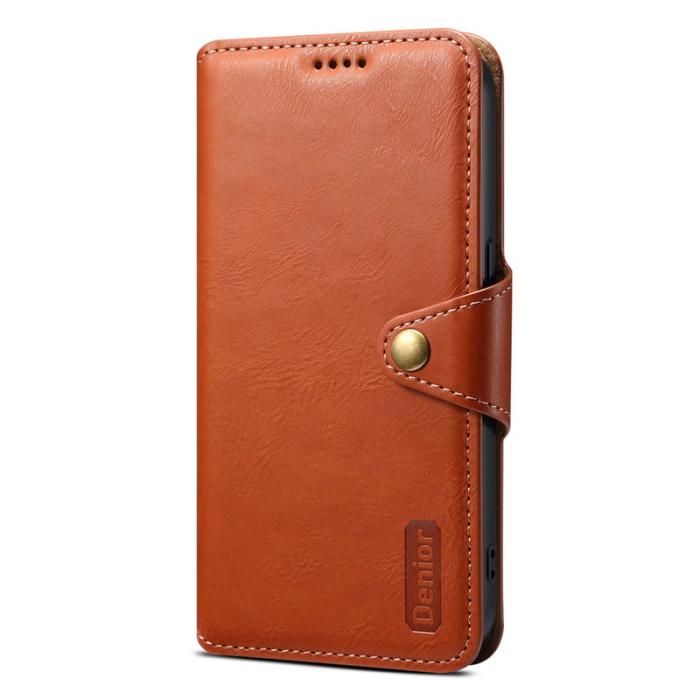 DENIOR - DENIOR iPhone XS Max Fodral Plånbok Läder Skydd - Brun