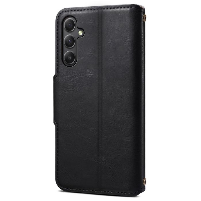 DENIOR - DENIOR Samsung Galaxy A34 5G Plånboksfodral Konstläder - Svart