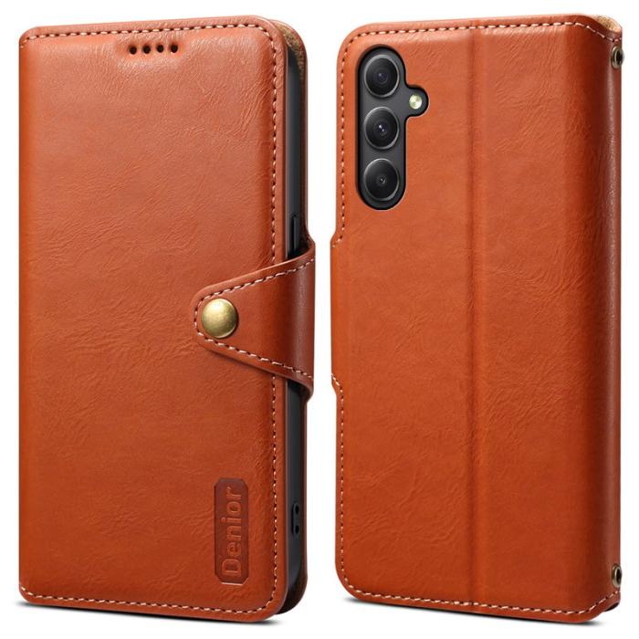 DENIOR - DENIOR Samsung Galaxy A34 5G Plånboksfodral Konstläder - Brun