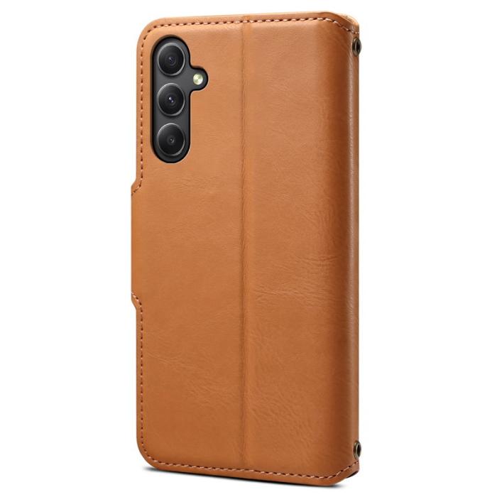DENIOR - DENIOR Samsung Galaxy A34 5G Plånboksfodral Konstläder Khaki