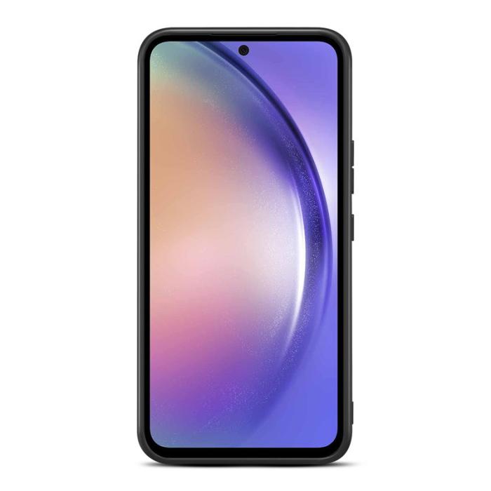 DENIOR - DENIOR Samsung Galaxy A34 5G Skal PU-läder med ställ och kortfack - Blå