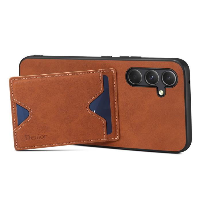 DENIOR - DENIOR Samsung Galaxy A34 5G Skal PU-läder med ställ - Brun