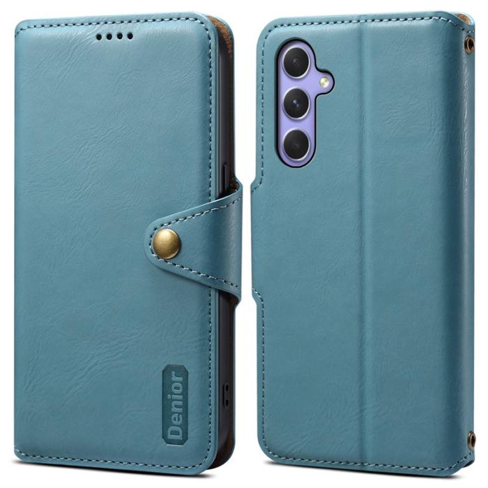 DENIOR - DENIOR Samsung Galaxy A54 5G Plånboksfodral PU Läder Blå