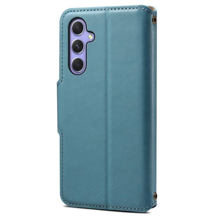 DENIOR - DENIOR Samsung Galaxy A54 5G Plånboksfodral PU Läder Blå