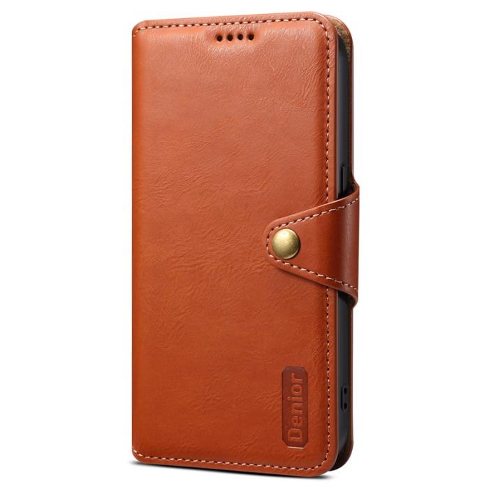DENIOR - DENIOR Samsung Galaxy A54 5G Plånboksfodral PU Läder Brun