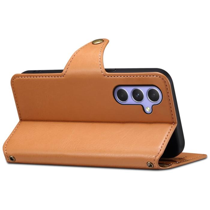 DENIOR - DENIOR Samsung Galaxy A54 5G Plånboksfodral PU Läder Khaki