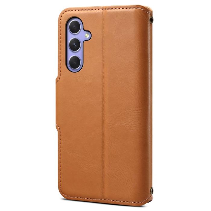 DENIOR - DENIOR Samsung Galaxy A54 5G Plånboksfodral PU Läder Khaki