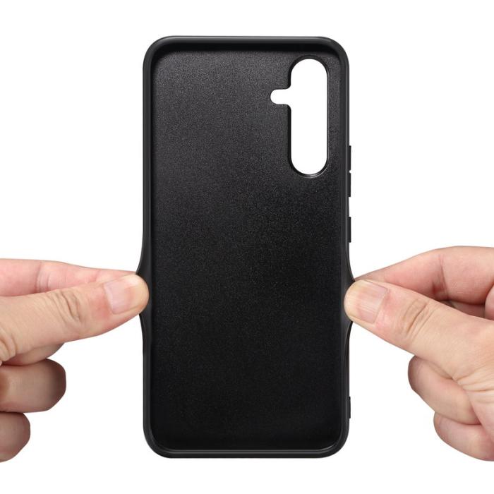 DENIOR - DENIOR Samsung Galaxy A55 5G Fodral Läderbelagt TPU Blå