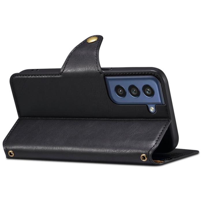 DENIOR - DENIOR Samsung Galaxy S21 FE 5G Plånboksfodral Konstläder Svart