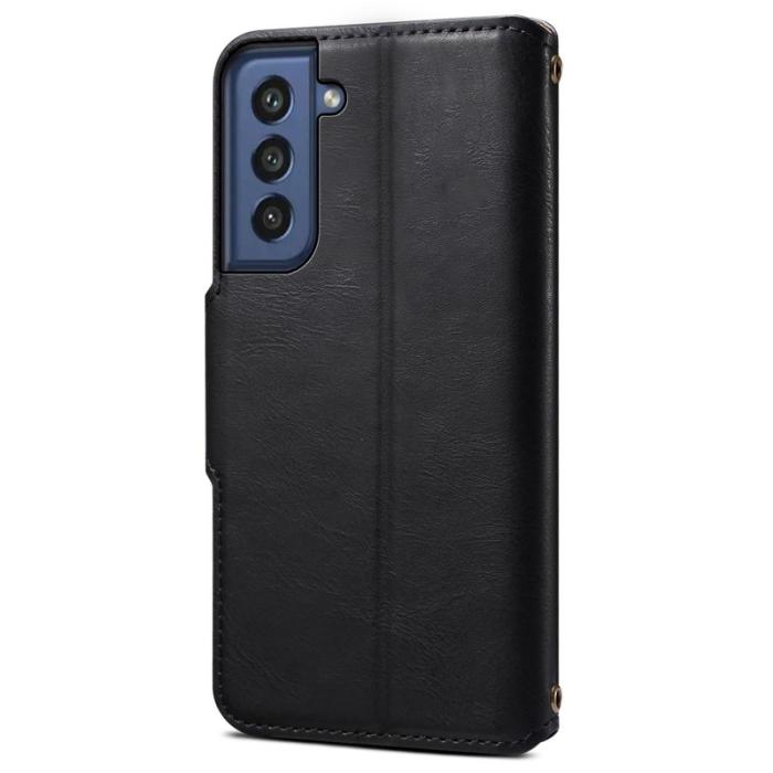 DENIOR - DENIOR Samsung Galaxy S21 FE 5G Plånboksfodral Konstläder Svart