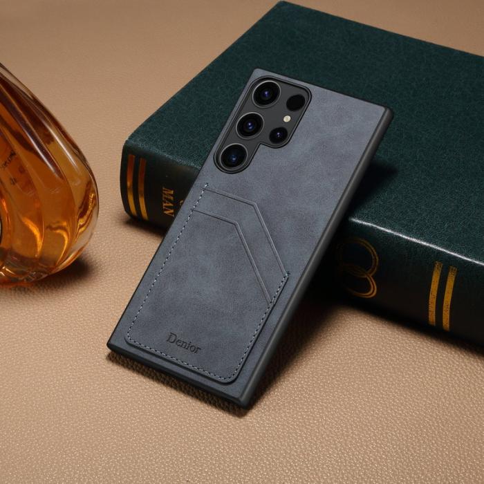 DENIOR - DENIOR Samsung Galaxy S23 Ultra Fodral PU-läder Grå