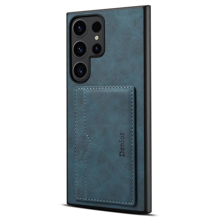 DENIOR - DENIOR Samsung Galaxy S23 Ultra Skal i äkta läder - Blå