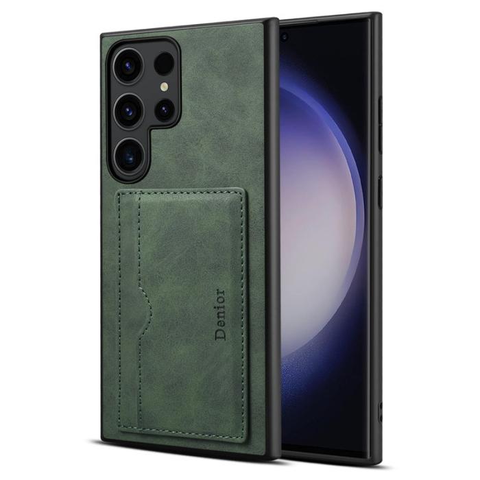 DENIOR - DENIOR Samsung Galaxy S23 Ultra Skal Äkta Läder Grön