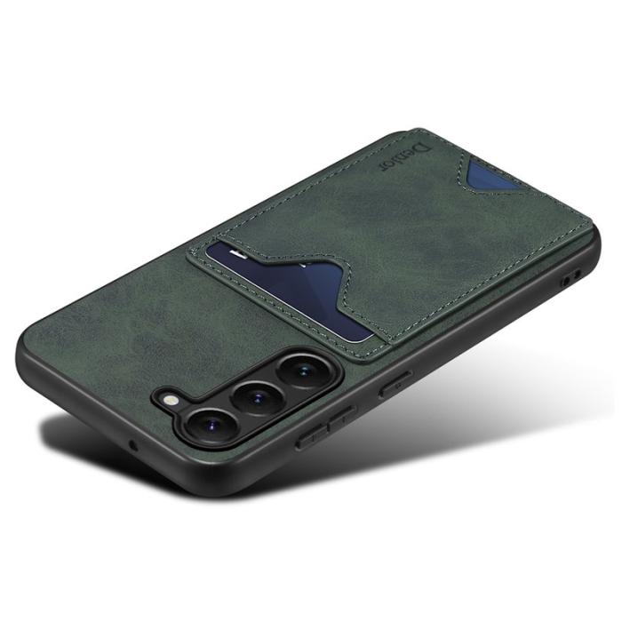 DENIOR - DENIOR Samsung Galaxy S24 Fodral Äkta Läder Ställ - Grön