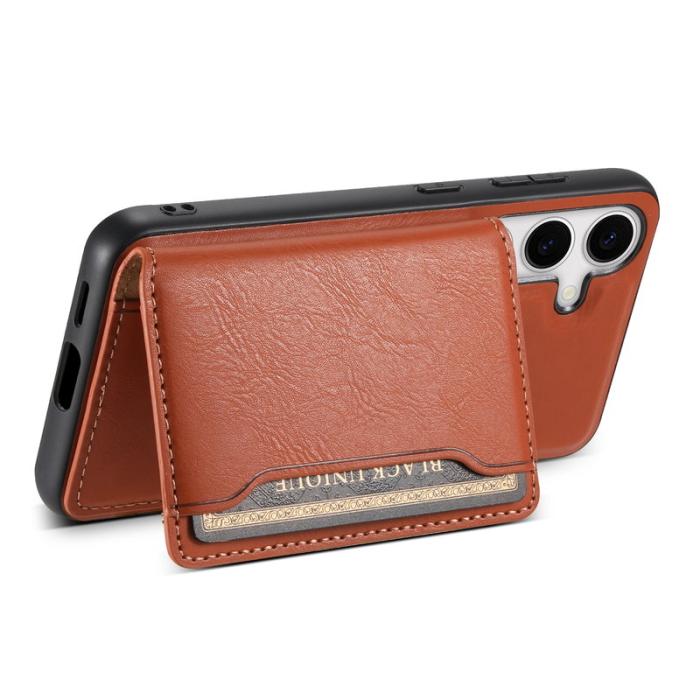 DENIOR - DENIOR Samsung Galaxy S24 Magnetiskt Fodral med Ställ - Brun