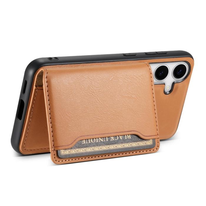 DENIOR - DENIOR Samsung Galaxy S24 Magnetiskt Fodral 2 i 1 Läder - Khaki