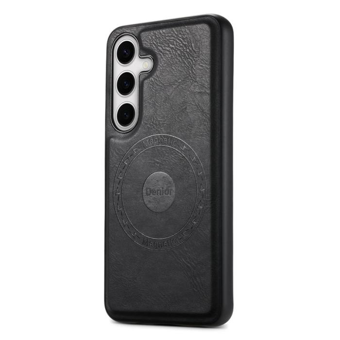 DENIOR - DENIOR Samsung Galaxy S24 Plus Fodral Äkta Läder Svart