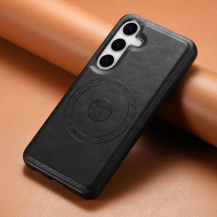 DENIOR - DENIOR Samsung Galaxy S24 Plus Fodral Äkta Läder Svart