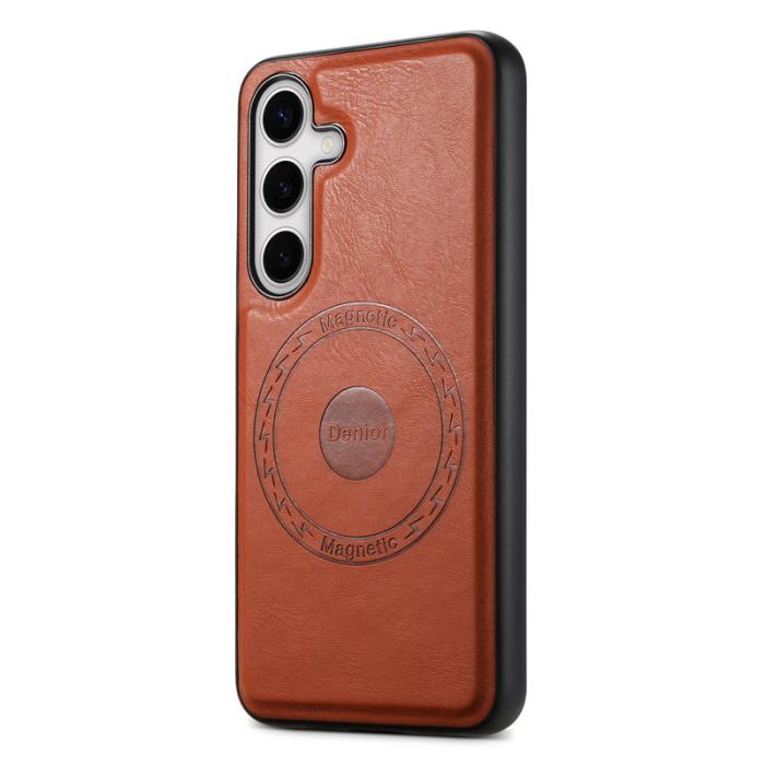 DENIOR - DENIOR Samsung Galaxy S24 Plus Fodral Äkta Läder Brun