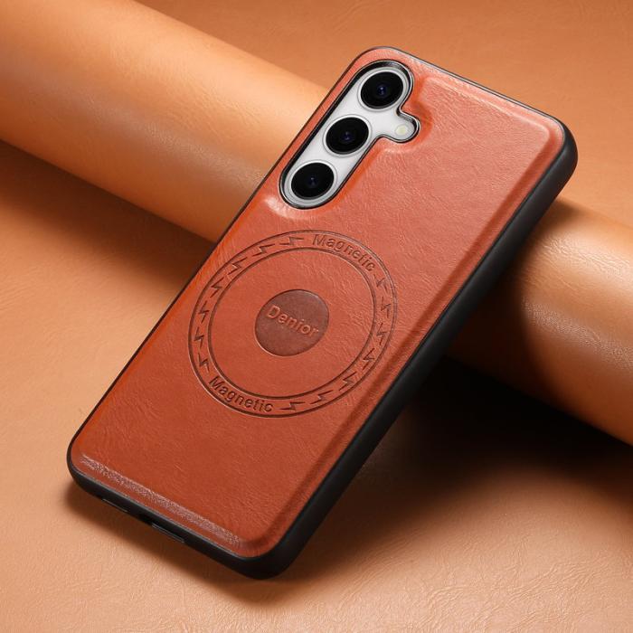 DENIOR - DENIOR Samsung Galaxy S24 Plus Fodral Äkta Läder Brun