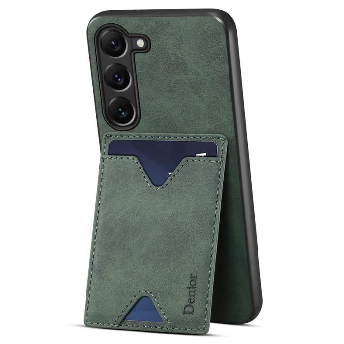 DENIOR - DENIOR Samsung Galaxy S24 Plus Fodral Stöttålig Läder+TPU Grön