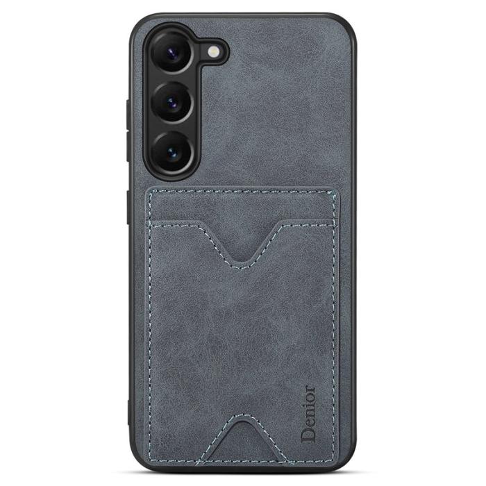 DENIOR - DENIOR Samsung Galaxy S24 Plus Fodral Stöttålig Läder + TPU Grå