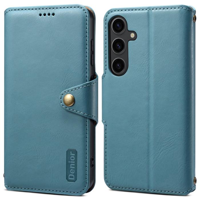 DENIOR - DENIOR Samsung Galaxy S24 Plus Fodral Äkta Läder Blå