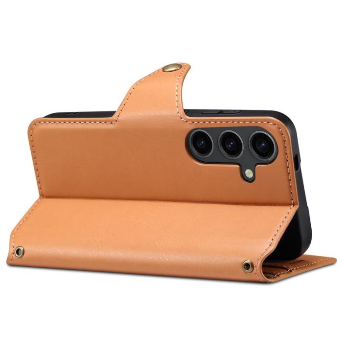 DENIOR - DENIOR Samsung Galaxy S24 Plus Fodral Äkta Läder Khaki