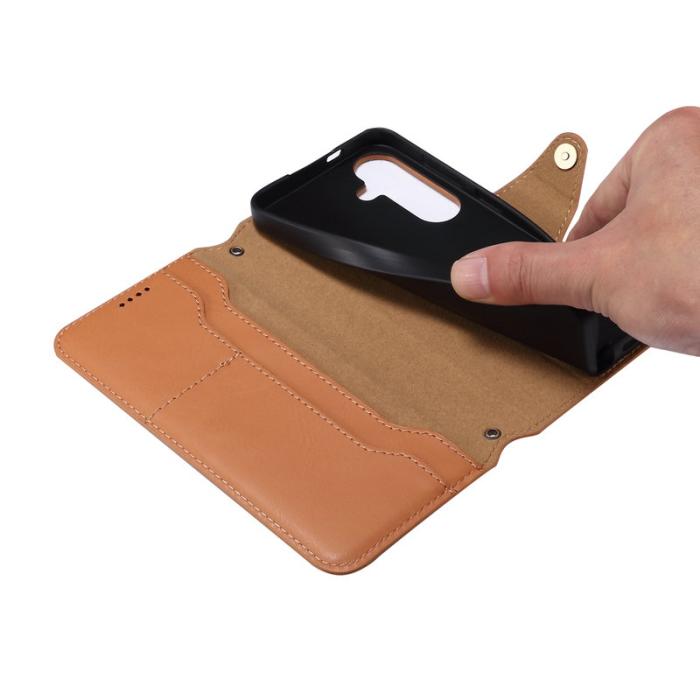 DENIOR - DENIOR Samsung Galaxy S24 Plus Fodral Äkta Läder Khaki