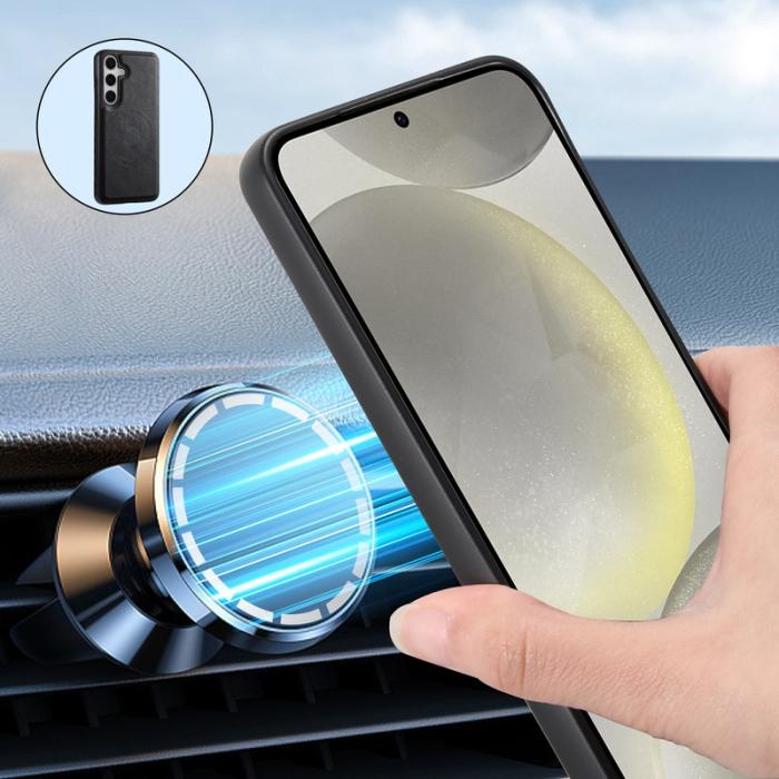 DENIOR - DENIOR Samsung Galaxy S24 Plus Fodral Magnetisk Skyddsväska - Svart