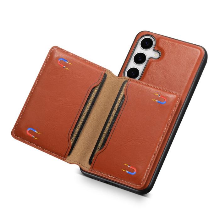 DENIOR - DENIOR Samsung Galaxy S24 Plus Fodral Magnetiskt Skydd Brun